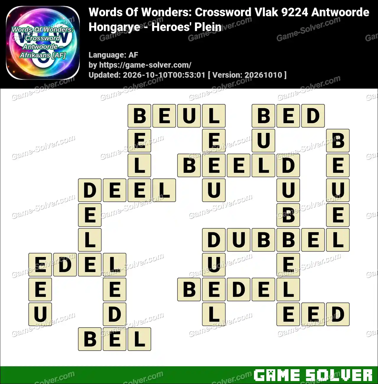 Words Of Wonders: Crossword Vlak 9224 Antwoorde – Hongarye – Heroes’ Plein